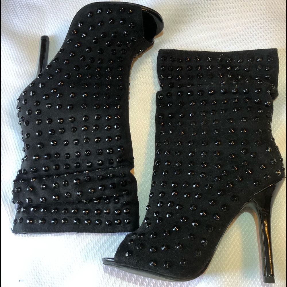 Black Studded Ankle Booties